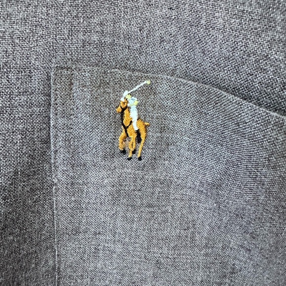 Vintage Polo Ralph Lauren Brown Oxford Shirt - Size Medium - 100% Cotton - Picture 6 of 11
